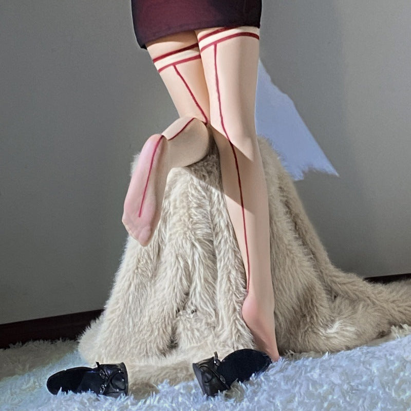 LS Sex Underwear Products Sexy Uniform Temptation Pajamas Pure Silk Silk Two Pair Stacked Fleshy Socks