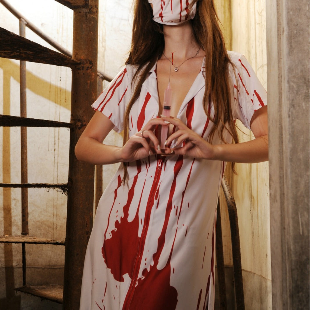 Cross Border Vampire Female Nurse Costume Role Playing Game Uniform Halloween Stenty Underwear Ghost Nurse 5
