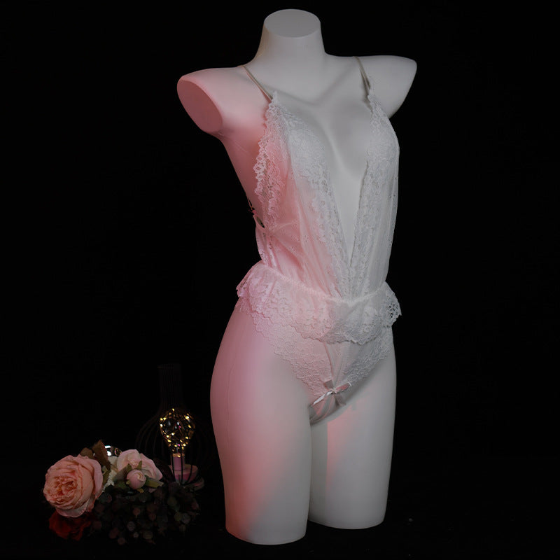 LS Sexy Underwear Women's Sexy Uniform Temptation Pure Desire Small Chest Show Big Free Lace Body Clothes 8183