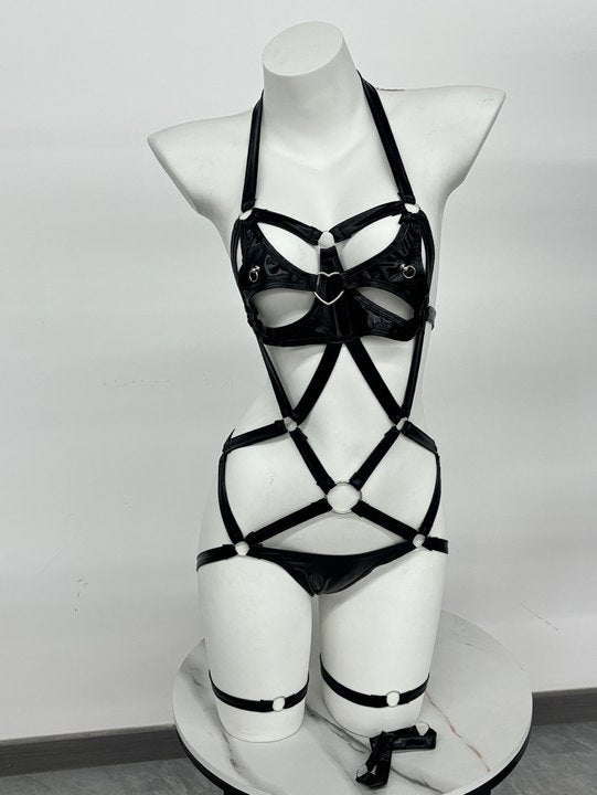 LS Sex Underwear Patent Leather Bundle Bundle Bunny Purely Three-Point SM suit
