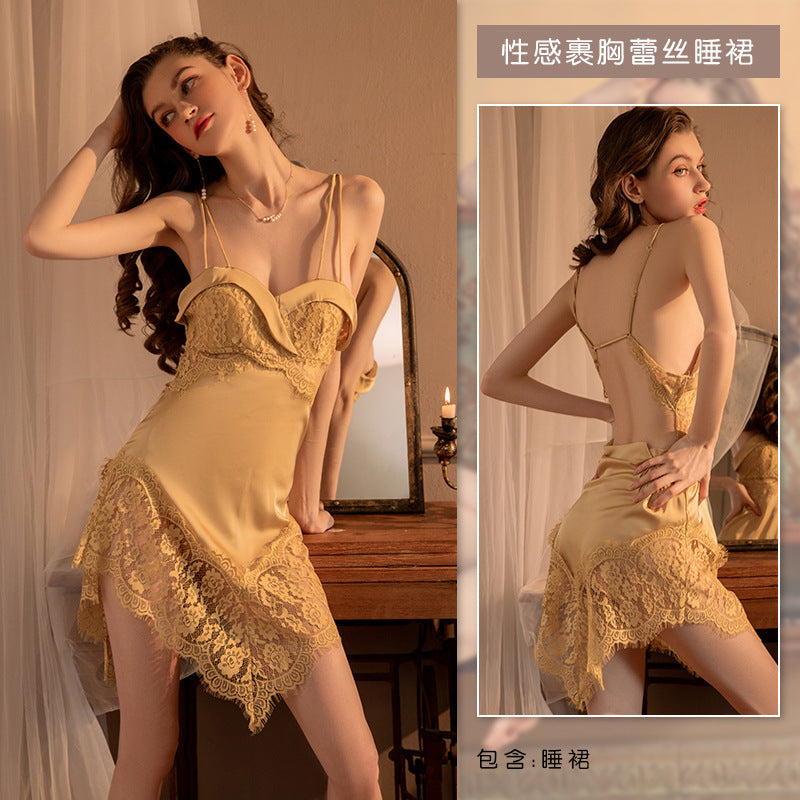 Ying soft sling women's sexy pure desire temptation girl home wear plus size nightdress pajamas factory wholesale