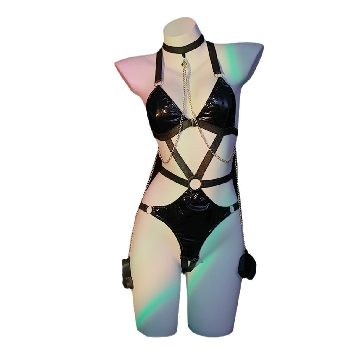 LS Sexy Lingerie Maid Outfit Sm Training Tools Sexy Bondage Queen Leather Uniform Temptation Cosplay