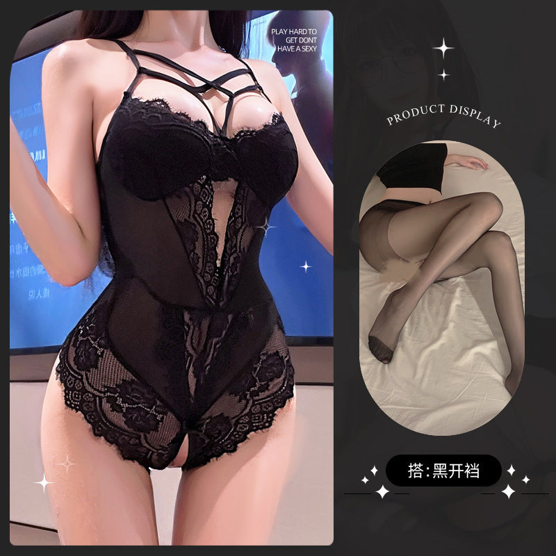 LS Sexy Underwear Sexy Uniform Seductive Pajamas Pure Desire Small Chest Shout Large Backless Butterfly 9013