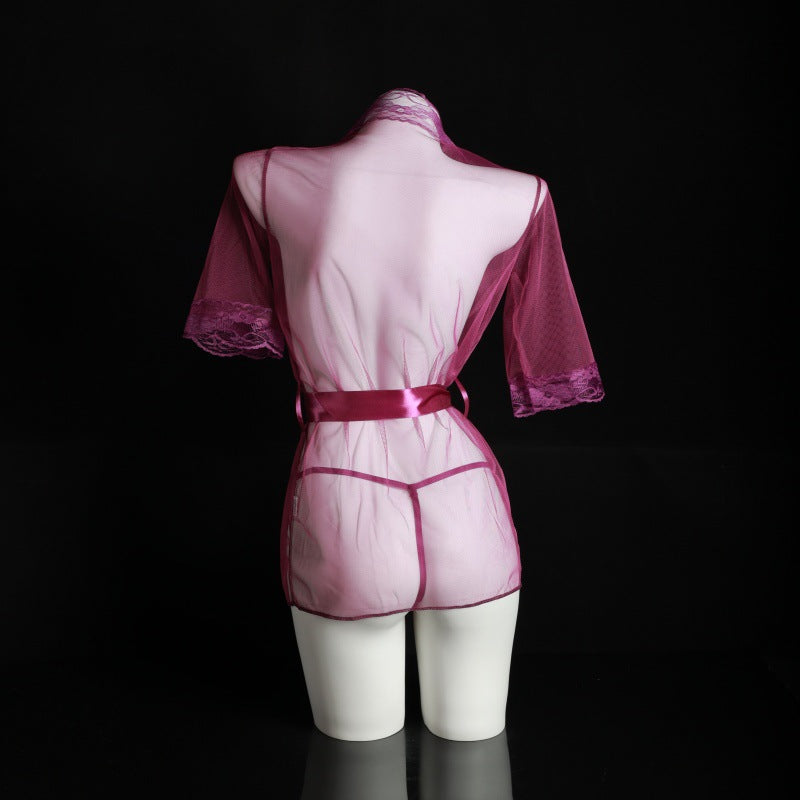 LS Sexy Lingerie Plus Size Sexy Pajamas Pure Desire Style Perspective Passion Temptation Small Breasts Revealing Big Suit Women