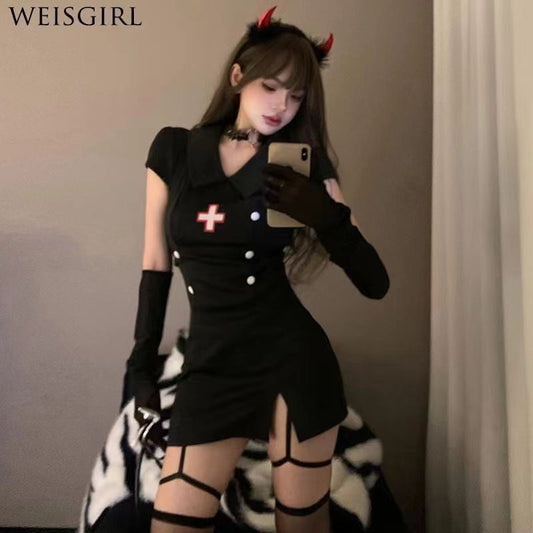 Sexy Doctor Pure Desire Nurse Uniform Suit Sexy Halloween Internet Celebrity Free Take-Off Passion Temptation Hip Skirt
