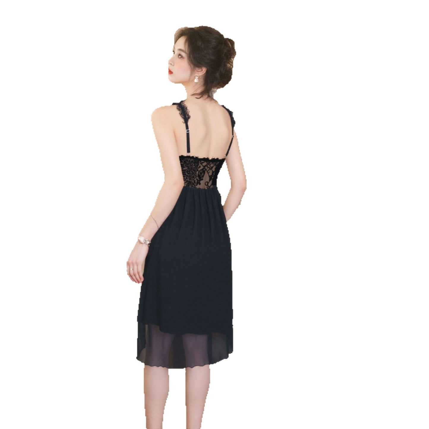 Ying Sexy Nightdress Pure Desire Temptation Style Women's Homewear Sweet Mesh Butterfly Nightdress Strap Pajamas Plus Size