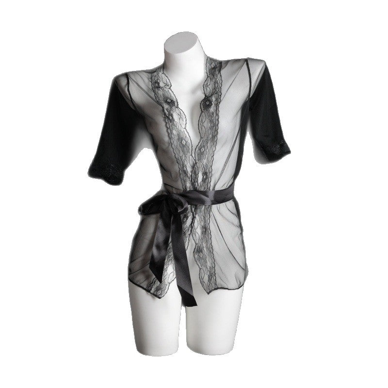 LS Sexy Lingerie Plus Size Sexy Pajamas Pure Desire Style Perspective Passion Temptation Small Breasts Revealing Big Suit Women
