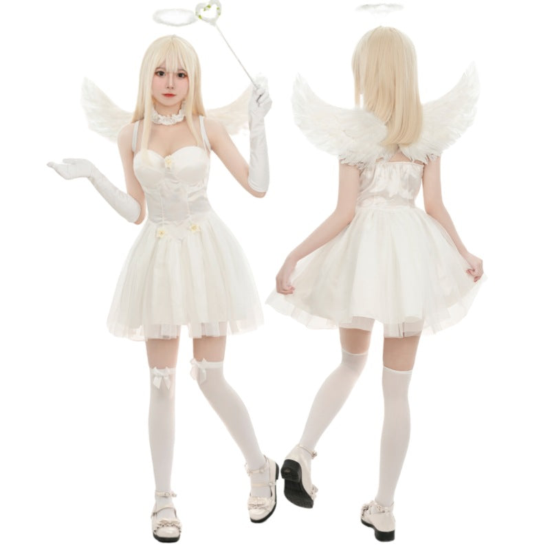 Black Sexy Halloween Dark Angel Costume Sexy Uniform Game Zombie Costume Female Ghost Bride Demon Costume