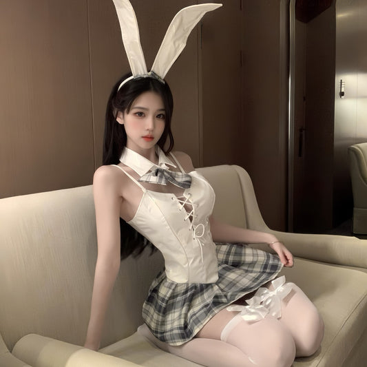 Xiyun Sexy Intimates Two-Dimensional Anime Clothing Sexy Bunny Girl Patent Leather Uniform Japanese Style Style Strappy Maid Cos Clothing