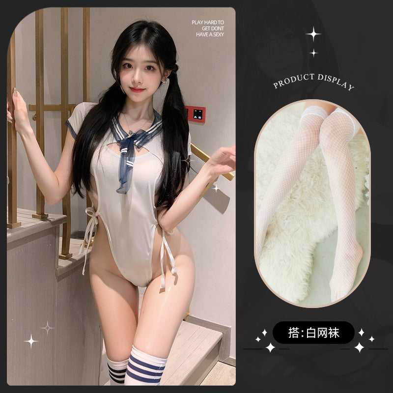 LS Sex Underwear Products Sexy Uniform Temptation Pajamas Pure Desire Small Chest Large One-piece Student Uniform