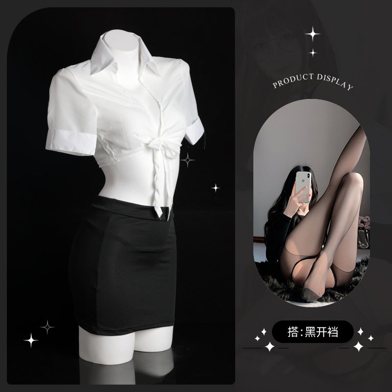 LS Sexy Lingerie Sexy Uniform Ol Secretary Outfit Tight Temptation Passion Suit Role Play 9105