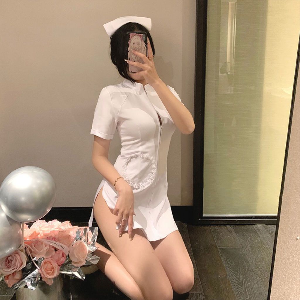 Straw Girl Sexy Lingerie Nurse Sexy Nurse Skirt Zipper Miniskirt Halloween Cosplay 1172