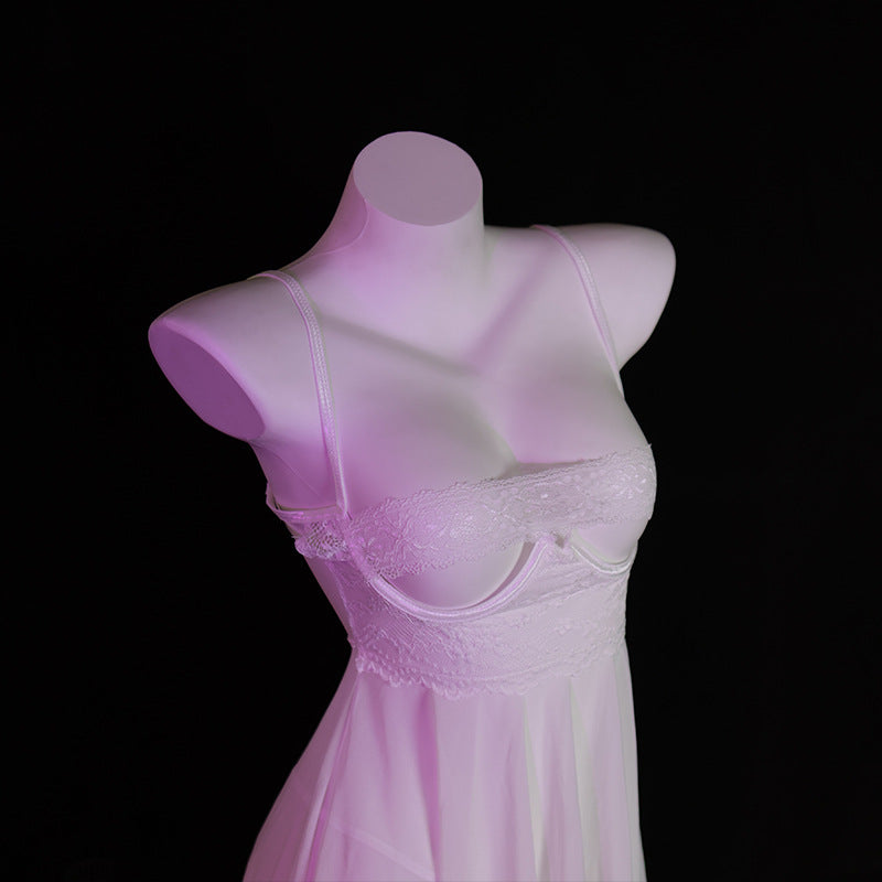 LS Sexy Underwear Sexy Uniform Pajamas Pure Desire Small Chest Shown Large Free of Breasts Shout Sling Skirt 9101