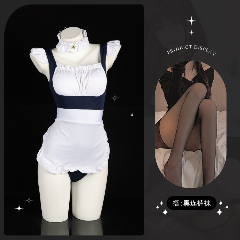 LS Sexy Lingerie Plus Size Sexy Maid Uniform Temptation Pajamas Pure Desire Role Maid Suit 8199