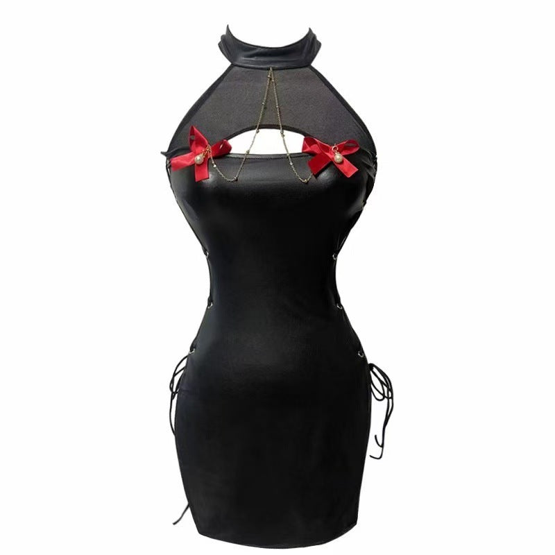 Halloween Demon Horn Hair Accessories Demon Patent Leather Strap Temptation Warsuit Sexy Underwear Valentine's Day Hair