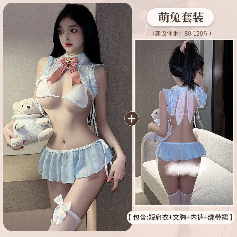 Airu sexy lingerie sexy pure desire three-point uniform open-end Bunny role play passion suit 5220