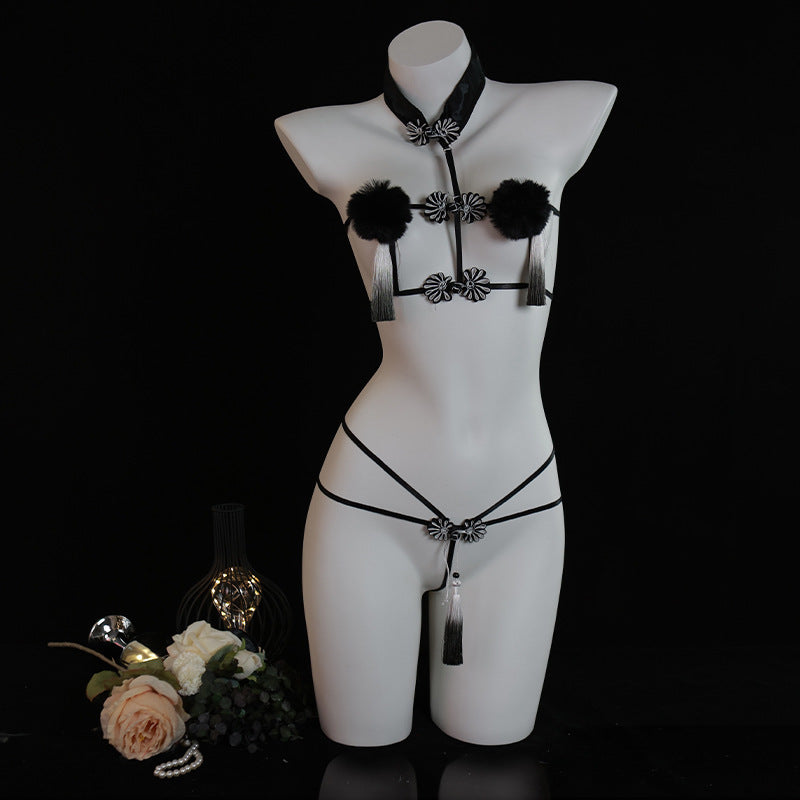 LS Sexy Lingerie Pure Desire No-Take-Off Pajamas Uniform Sm Strap See-Through Set Bundle Qq8240