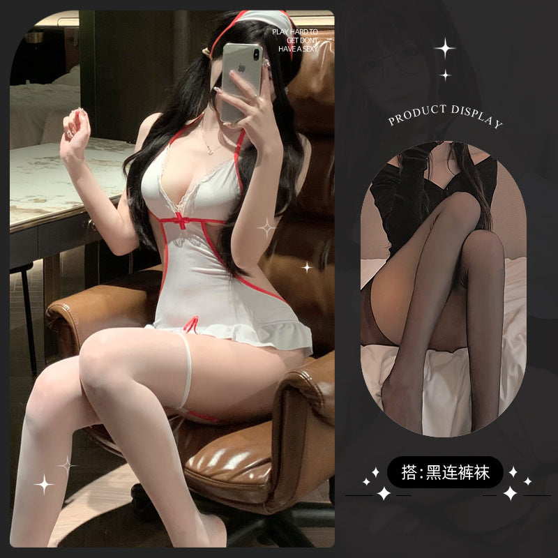 LS Sexy Underwear Products Sexy Uniform Temptation Pajamas Pure Desire Small Chest Large Gentle Small Nursewear