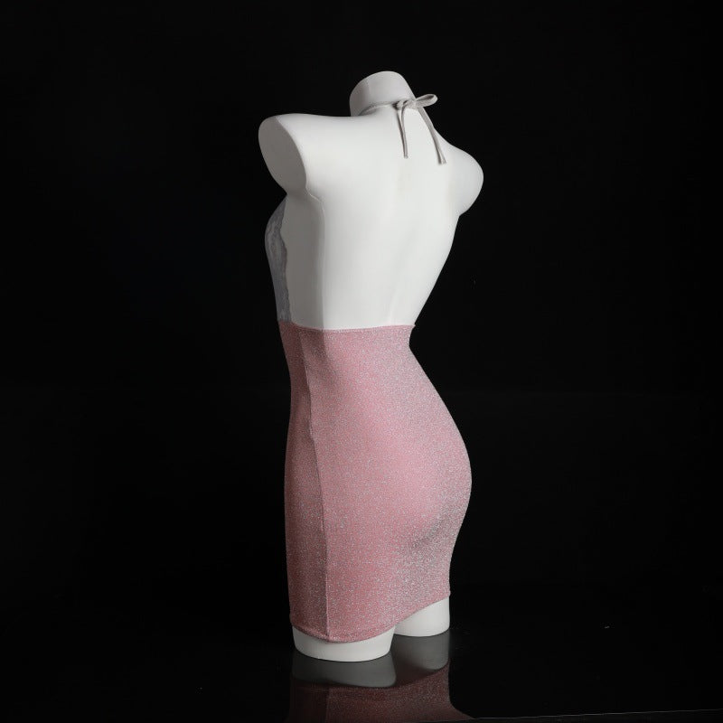 LS Sexy Lingerie Sexy Temptation Halter Neck Hip Skirt Uniform Temptation Suit Nightclub Outfit Secretary Outfit