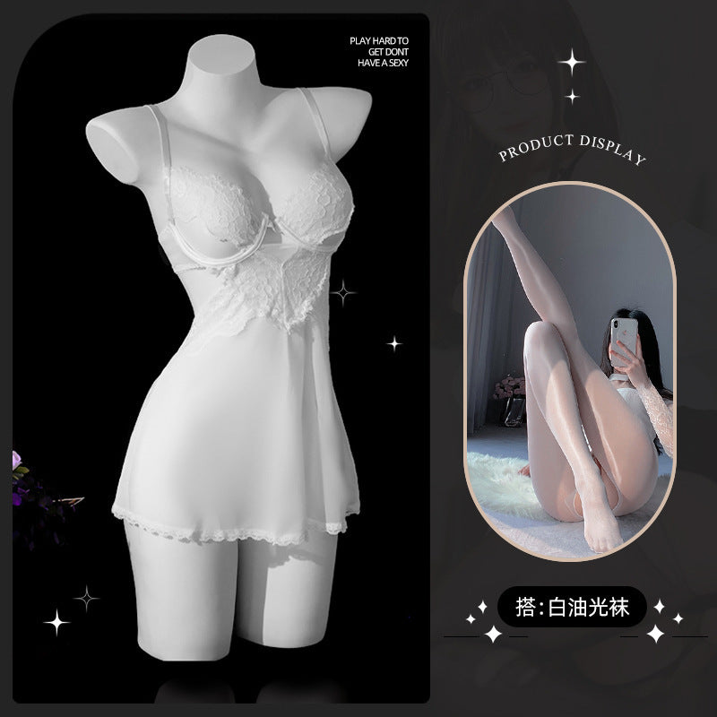 LS Sexy Underwear Sexy Sling Lace Tempting Nightdress Hot Perspective Uniform Attractive Pajamas 8619