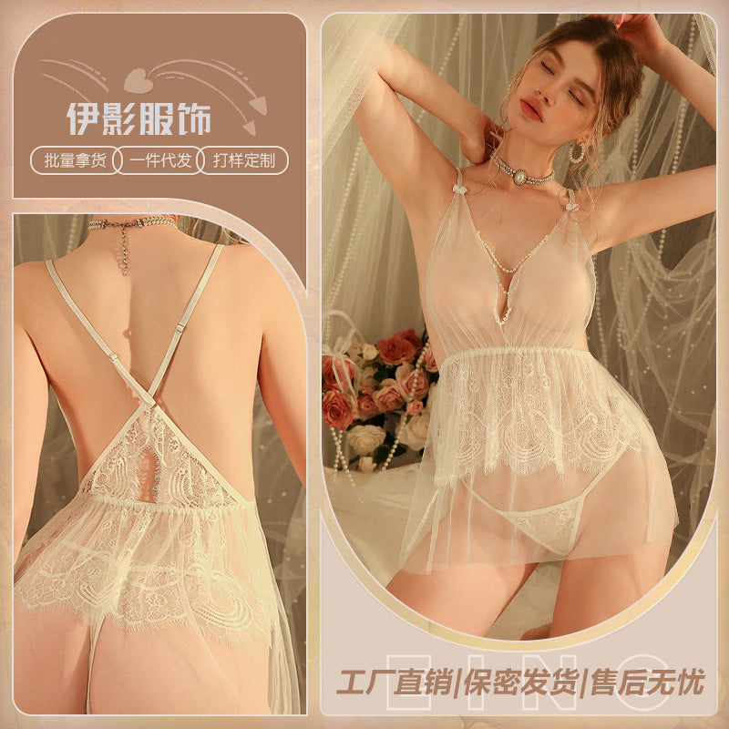 Ying Sexy Lingerie Transparent Pajamas Sex Fun Fun Uniform Temptation Tease Perspective plus size Passion suit