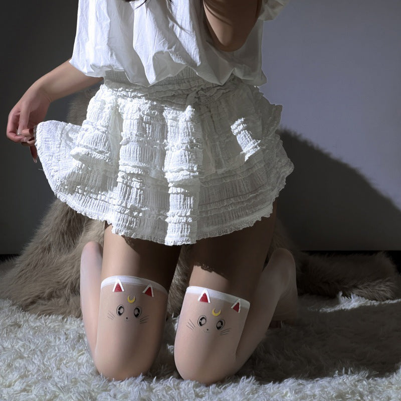 LS Sex Stockings Hand Tear Stockings Sexy Pure Desire Temptation Curis Curis Cute Cat Stacked Socks
