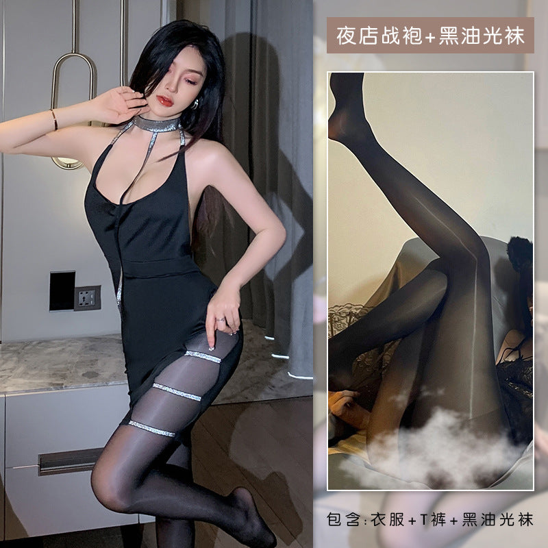 1135 Ying Sexy Underwear Sexy Secretary Pack Passion Temptation Free Nightdress Hot Nightclub Style Uniform Set