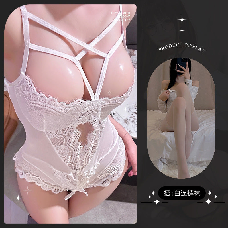 LS Sexy Underwear Sexy Uniform Seductive Pajamas Pure Desire Small Chest Shout Large Backless Butterfly 9013