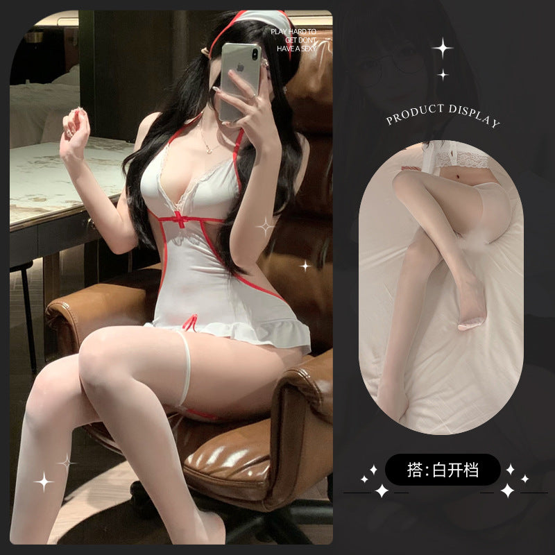 LS Sexy Underwear Products Sexy Uniform Temptation Pajamas Pure Desire Small Chest Large Gentle Small Nursewear