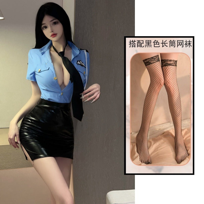 Halloween sexy lingerie sexy nightclub policewoman uniform temptation bed free stewardess passion clothes suit
