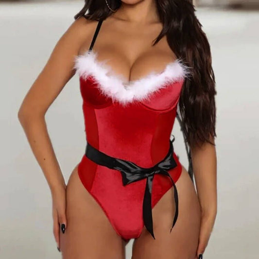 Sexy Underwear New Christmas Clothes Christmas Halloween Costumes European and American Christmas Clothes Large Size One-piece Suit