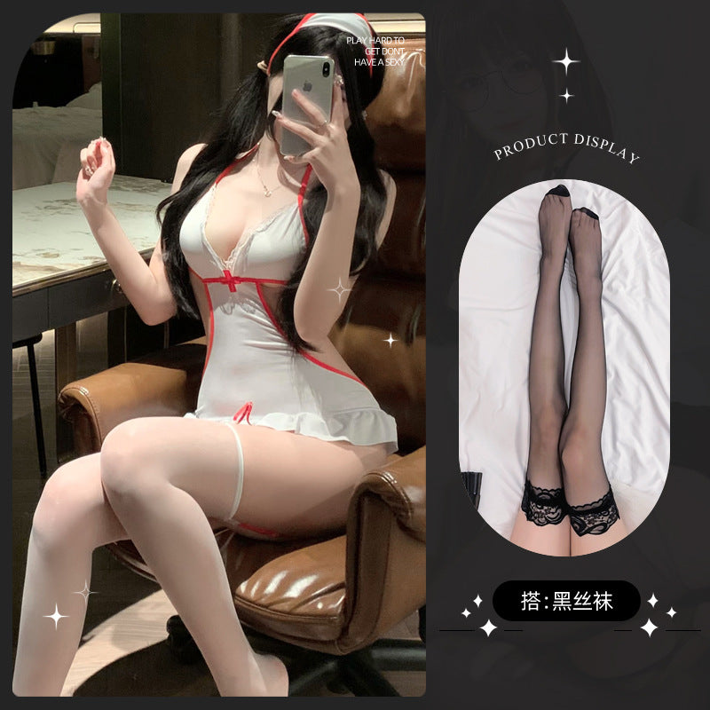 LS Sexy Underwear Products Sexy Uniform Temptation Pajamas Pure Desire Small Chest Large Gentle Small Nursewear