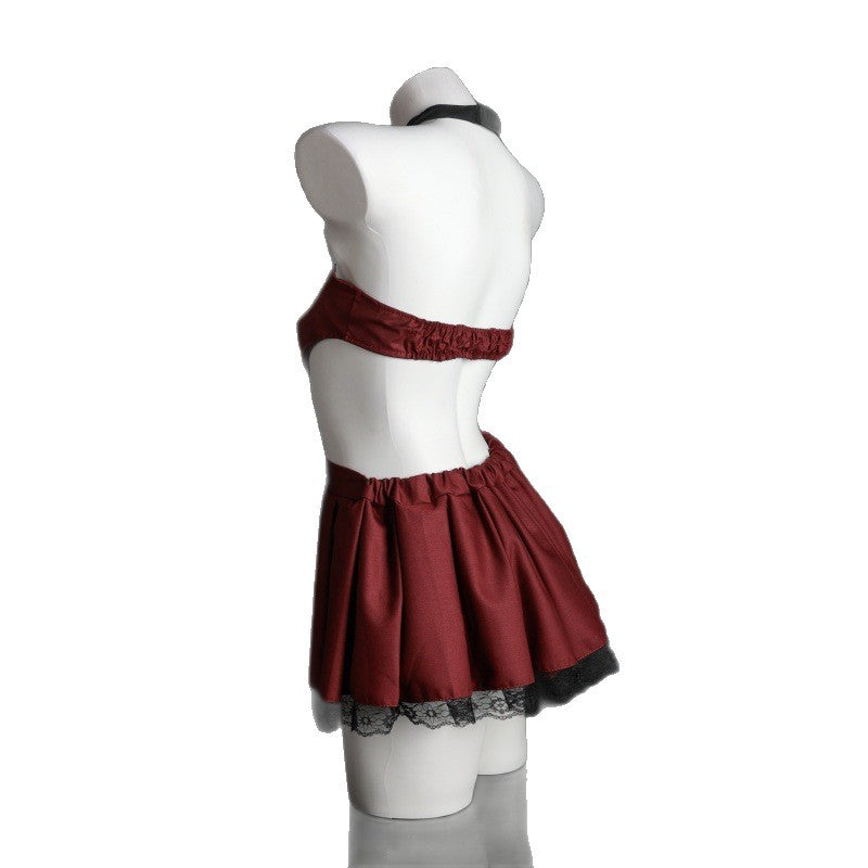 LS Sexy Lingerie Sexy Halter Jk Student Pleated Skirt Uniform Suit Cosplay Cute 8215