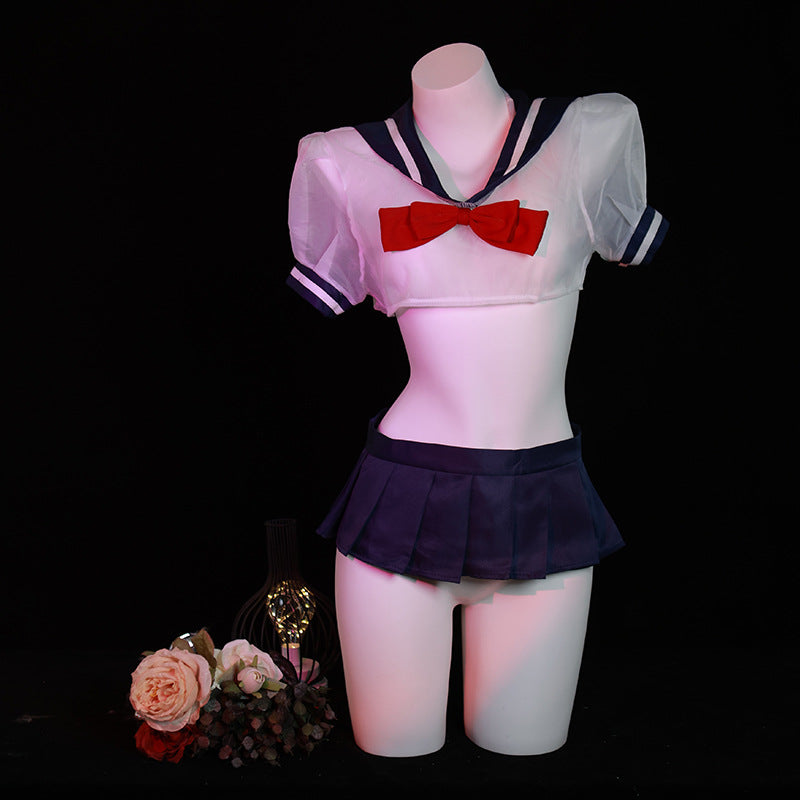 LS Japanese Style Sexy Student Outfit Jk Uniform Suit Pure Lust Sexy College Style Sailor Suit Short Skirt 8188