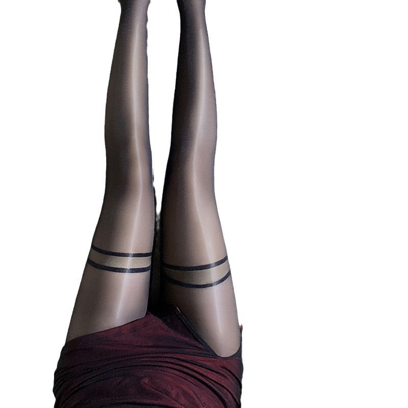 LS Sex Underwear Products Sexy Uniform Temptation Pajamas Pure Silk Silk Two Pair Stacked Fleshy Socks