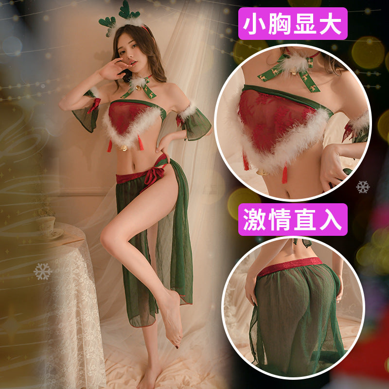 Sexy lingerie Christmas combination uniform temptation Halloween cosplay suit National style bellyband flying Hanfu