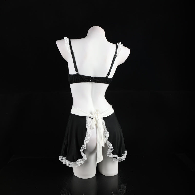 LS Sexy Lingerie Maid Outfit Sexy Maid Uniform Suspender Nightgown Dress Rabbit Stripper Pure Desire Suit