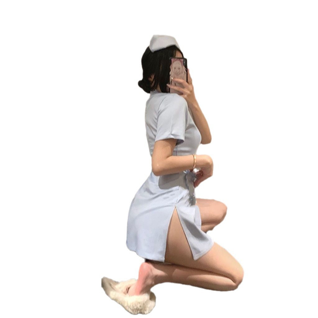 Straw Girl Sexy Lingerie Nurse Sexy Nurse Skirt Zipper Miniskirt Halloween Cosplay 1172