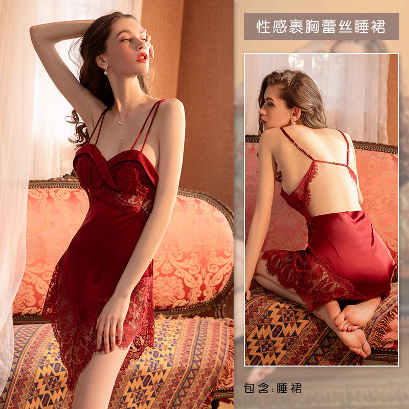 Ying soft sling women's sexy pure desire temptation girl home wear plus size nightdress pajamas factory wholesale
