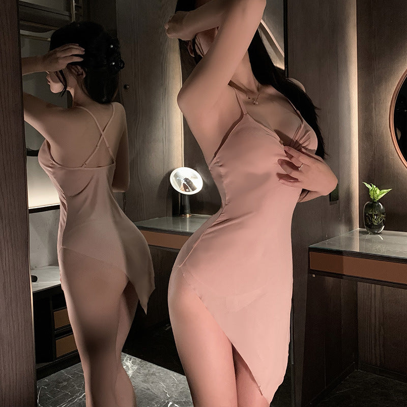 LS Sexy Lingerie Sexy Emotional Stepmother Skirt Pure Desire Suspender Hip Skirt Couple Fun Pajamas 8094