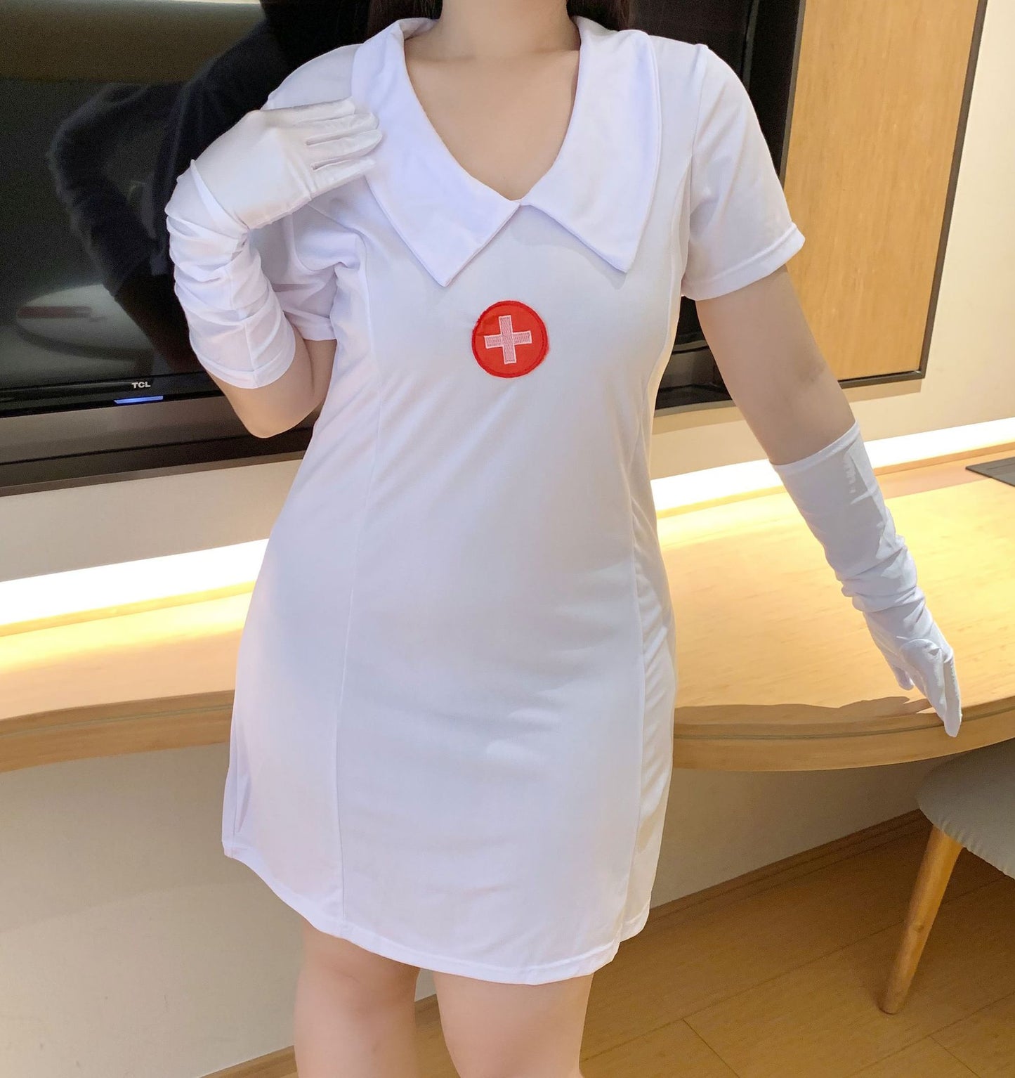 Plus size sexy lingerie women's extra fat and fat qima chainsaw Devil Hunter Halloween anime nurse suit corner clothing