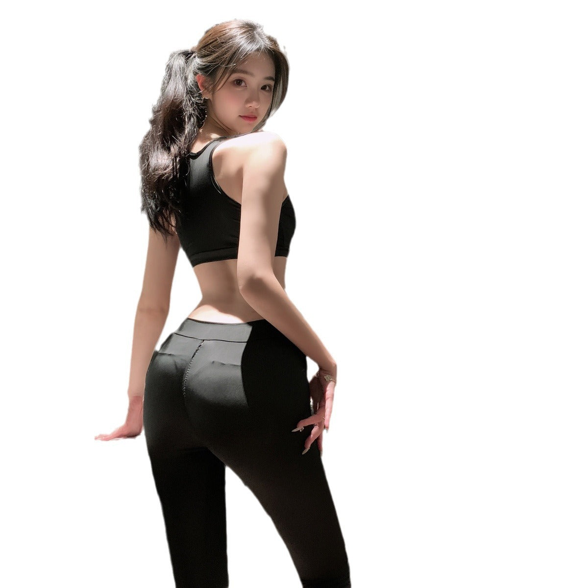 LS Sexy Lingerie Sexy Yoga Uniform Temptation Pajamas Pure Desire Yoga Zipper Yoga Wear 8649